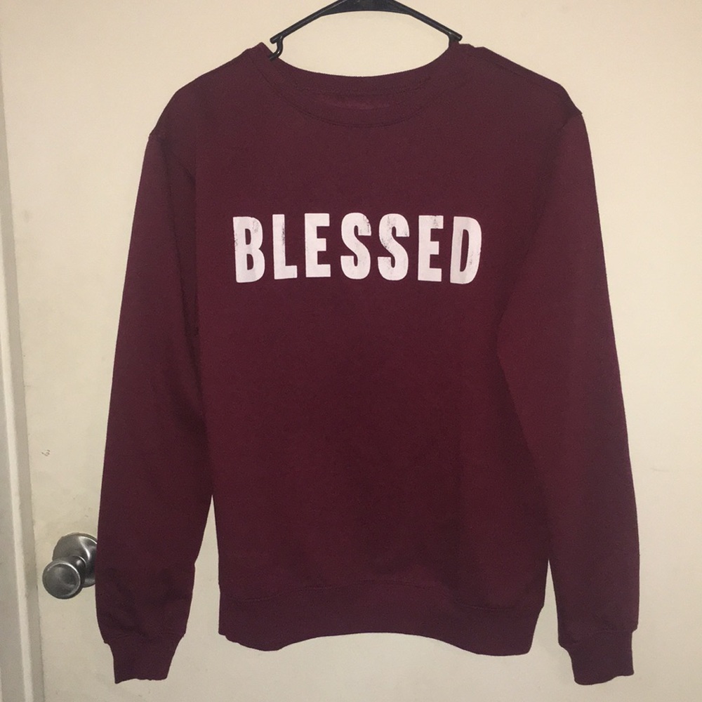 NEW Blessed Maroon Sweatshirt Medium